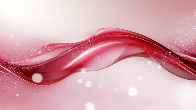 Abstract red wave background with glowing particles and light


