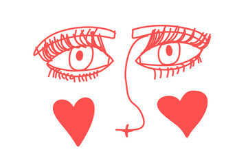 heart eyes love face portrait girl 