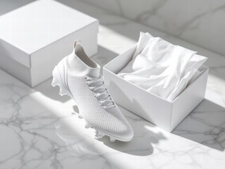 White Soccer Footwear Mockup Front View
