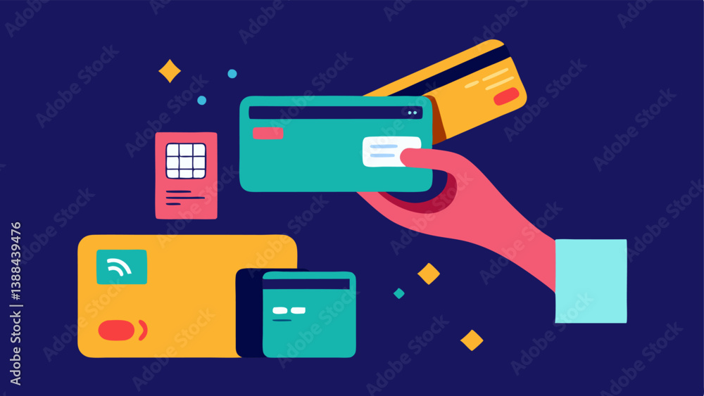 Poster digital wallet an open digital wallet filled with virtual cards indicating no physical cards are nee