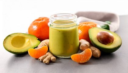 Avocado Ginger Citrus Smoothie with Fresh Ingredients
