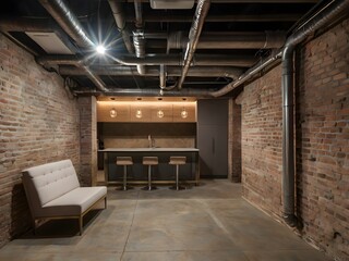 aesthetic and elegant basement