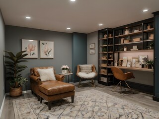 aesthetic and elegant basement