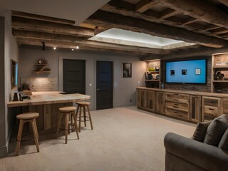 aesthetic and elegant basement