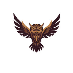 Obraz premium Elegant Owl with Wings Outspread in Flight