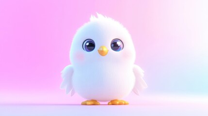 Obraz premium Cute fluffy chick, adorable and soft