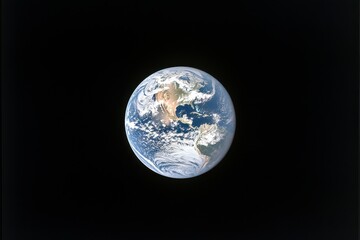 Naklejka premium Detailed View of Planet Earth from Space Showing Cloud Patterns and Landmasses