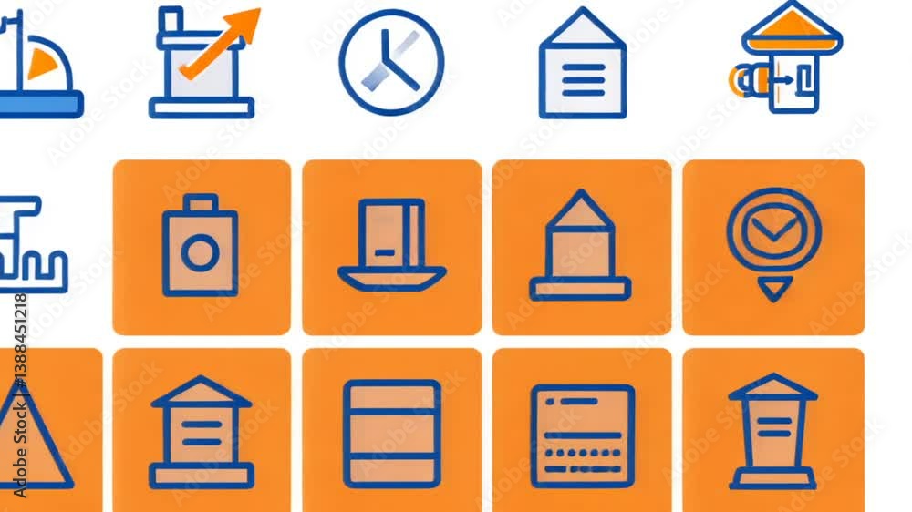 Aufkleber inspection line icon set showcasing quality control symbols and tools generative ai