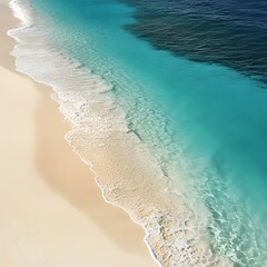 Serene Beach Scene: Turquoise Water Meets Golden Sand