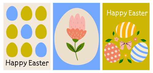 Colorful Easter decorations with eggs and flowers displayed during spring celebrations