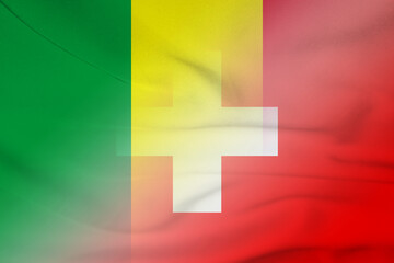 Mali and Switzerland official flag transborder negotiation CHE MLI