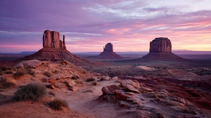 Fototapeta premium Nature Monument Valley Moment Hues Pastel Pink Over