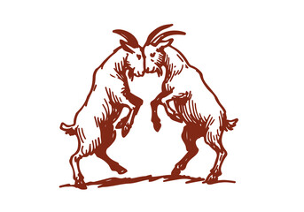 Goat hand drawn sketch vector illustration