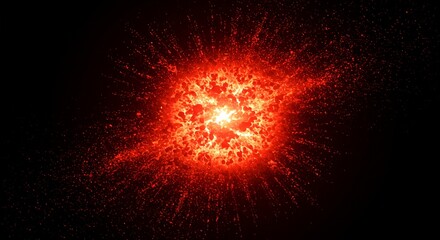 Fiery Red Explosion Abstract Background Burning Lava Intense Heat Glowing Embers Dynamic Energy