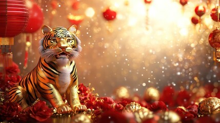 Tiger Festive Holiday Decor