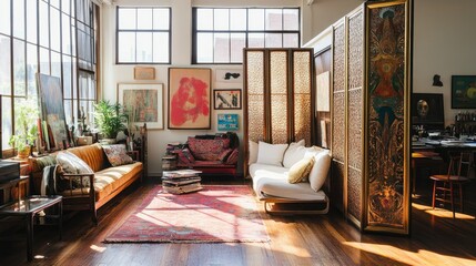 Sunlit Bohemian Loft Apartment Interior Design