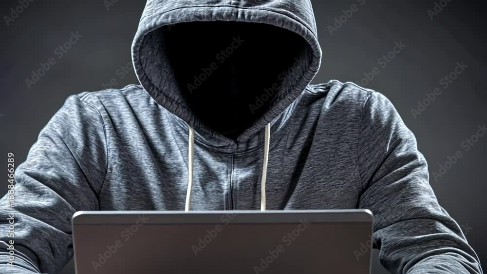 Poster concept of online security and anonymous hacker activity generative ai