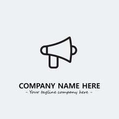 Megaphone illustration black and white for logo company vector image
