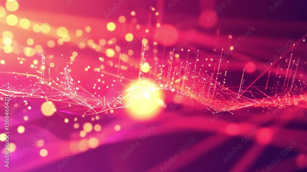 Poster vibrant abstract background with colorful light trails and glowing particles modern dynamic energy e