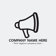 Megaphone illustration black and white for logo company vector image
