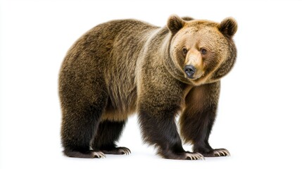 Fototapeta premium Closeup of a Brown Bear on White Background