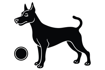 A variant style set of dog silhouette vector. Flat black color dog playing illustration design, dogs symbol isolated on a white background.