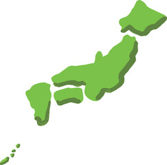 ゆるい手描きタッチの日本列島のイラスト　地図