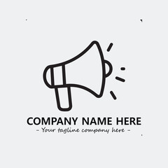 Megaphone illustration black and white for logo company vector image
