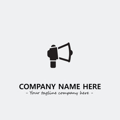 Megaphone illustration black and white for logo company vector image
