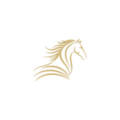 Elegant Golden Horse Logo Design