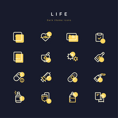 dark theme line icon sheet _life03