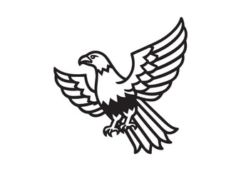 Obraz premium Eagle with USA flag vector, USA flag element silhouette Vector