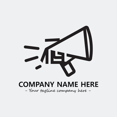 Megaphone illustration black and white for logo company vector image
