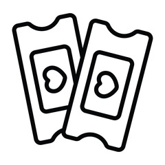 Simple Ticket outline icon. The icon can be used for websites, print templates, presentation templates, illustrations, etc	