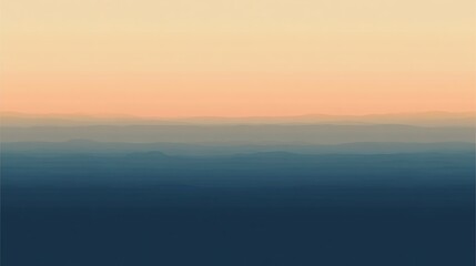 Minimalist mountain landscape with soft gradient from peach to navy blue