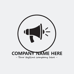 Megaphone illustration black and white for logo company vector image
