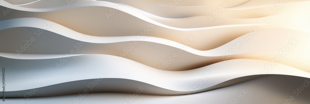 Poster Elegant structured pattern of abstract layered shadows in neutral tones creates depth and minimalism in a serene setting