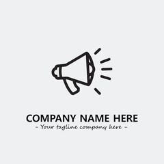 Megaphone illustration black and white for logo company vector image
