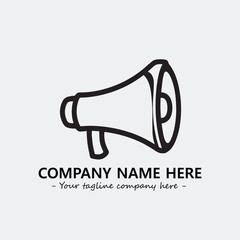 Megaphone illustration black and white for logo company vector image
