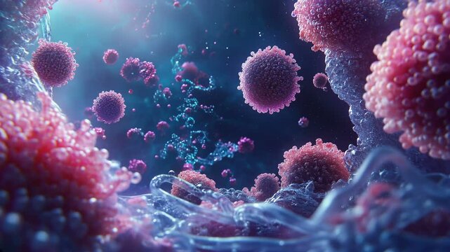 The Vibrant Microbial Universe An Imaginative Collection of Abstract Cellular Visuals in Stunning Detail