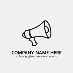 Megaphone illustration black and white for logo company vector image
