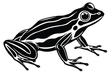 Variant style of frog silhouette vector illustration, isolated on a white background.