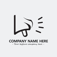 Megaphone illustration black and white for logo company vector image
