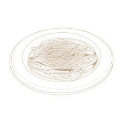 Vector Illustration Logo Line art Mustard Kimchi or Gat Kimchi 