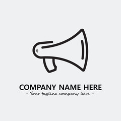 Megaphone illustration black and white for logo company vector image
