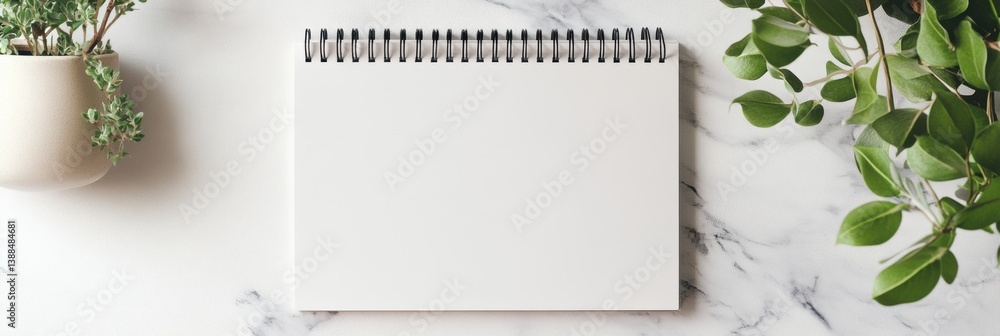 Poster Modern desk calendar featuring a blank grid with soft neutral tones and a clean structured composition ideal for planning and organization