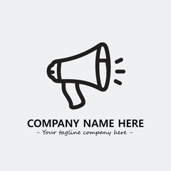 Megaphone illustration black and white for logo company vector image
