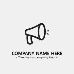 Megaphone illustration black and white for logo company vector image
