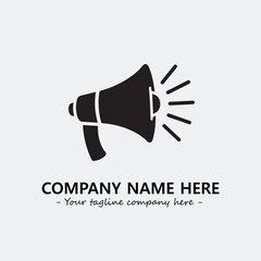 Megaphone illustration black and white for logo company vector image
