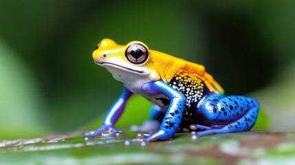 Obraz premium Vibrant, detailed close-up of a tiny, colorful frog